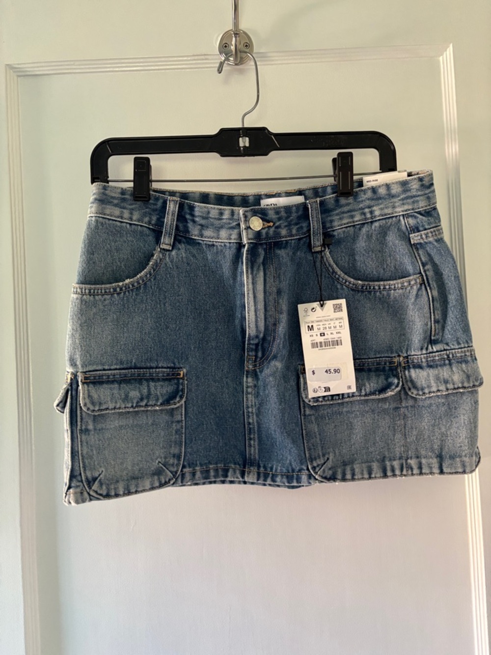 Zara Mid-rise Denim Skirt